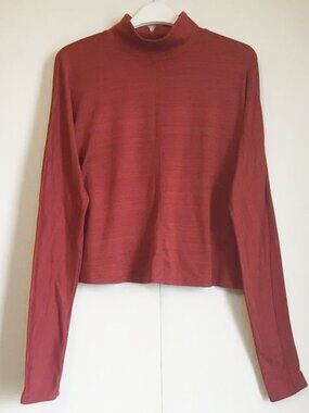Kyodan Brick Red Mockneck Cropped Soft Athletic Shirt